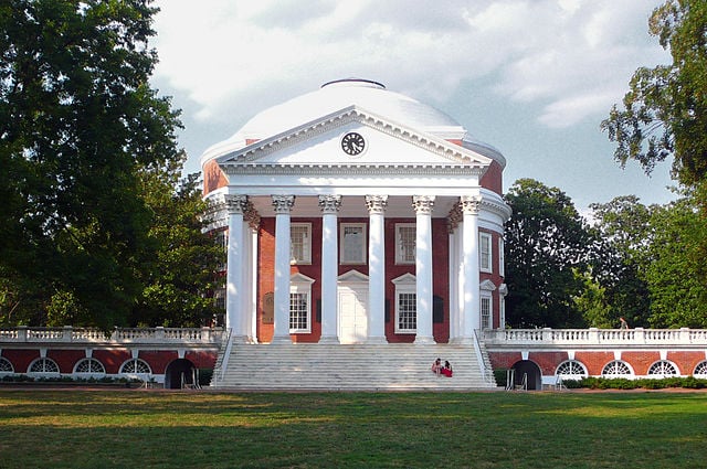 The Rotunda, the central historic structure on the campus of The University of Virginia.