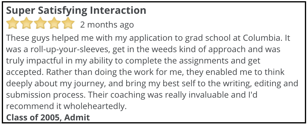 Very old MBA admissions consulting review