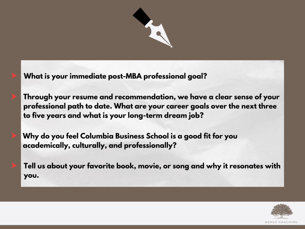 Official Columbia MBA Essays Prompts 2022-2023