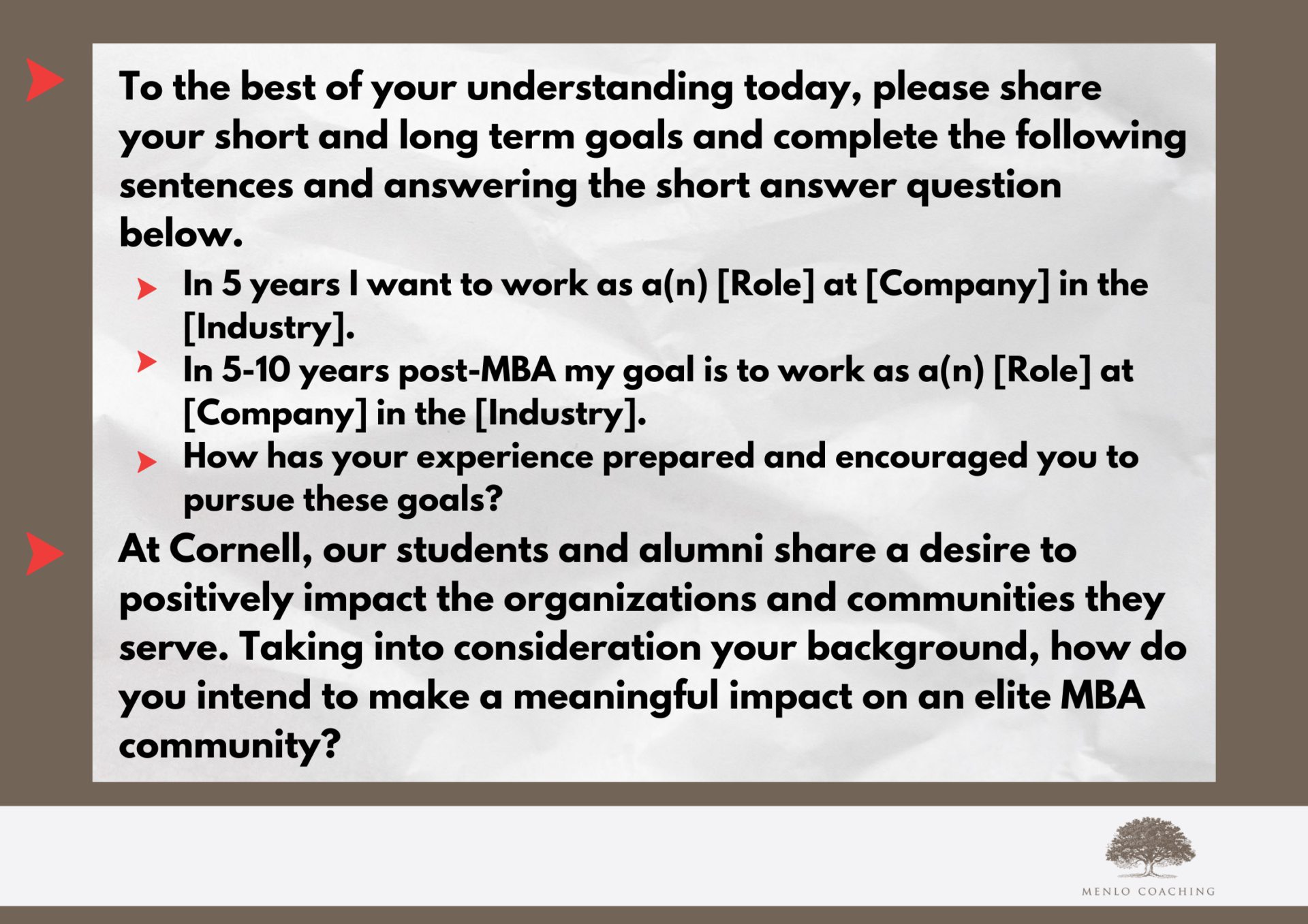 cornell mba essay questions
